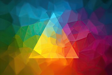 Vibrant Abstract Geometric Background with Colorful Triangle Design
