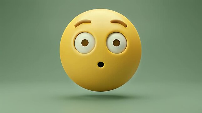 A shocked emoticon with wide eyes and an open mouth displays an oops moment on a green background