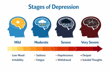 Stages of depression: visual representation from mild to very severe