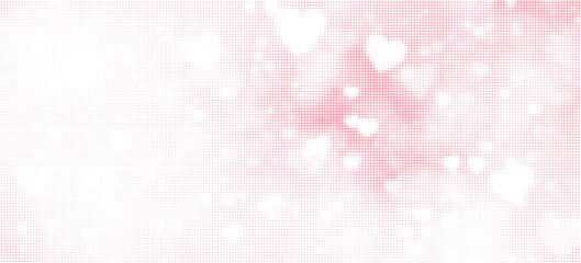 Seamless pink heart pattern background with halftone dot effect. Romantic and cute abstract design suitable for Valentine’s Day, love themes, wedding invitations, greeting cards, wallpapers, banners © Dayat