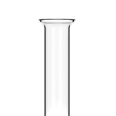 Clear Glass Test Tube with Flared Rim on Black Background laboratory science