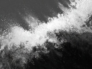 Oceanic Surge: An abstract composition in monochrome captures the dynamic energy of a powerful wave. The dramatic contrast of dark and light enhances the wave's form.