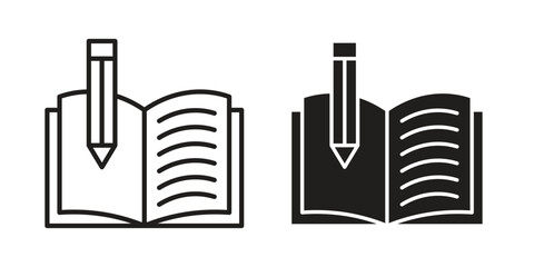 Homework icons or logo design isolated sign symbol vector illustration - high quality line style vector