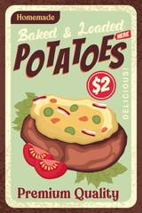 Retro Baked Potato Advertisement Poster