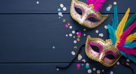 Venetian Masks and Feathers: A Colorful Carnival
