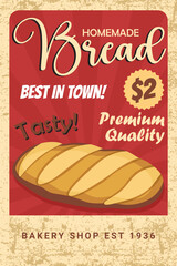 Vintage Bakery Poster for Homemade Bread