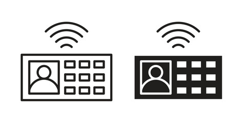 Intercom icons or logo design isolated sign symbol vector illustration - high quality line style vector