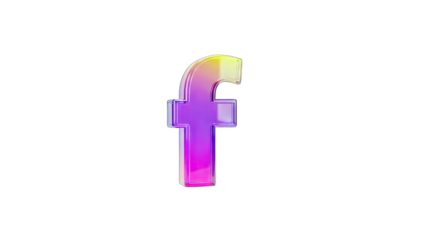 Colorful Facebook Logo on White Background