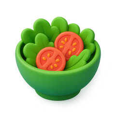 3D Render of Healthy Salad Bowl Icon