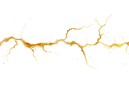 Golden cracked surface isolated on transparent background - Powered by Adobe