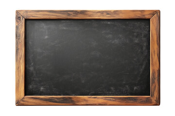 Empty vintage chalkboard isolated on transparent background
