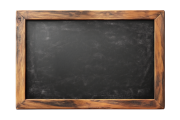 Empty vintage chalkboard isolated on transparent background