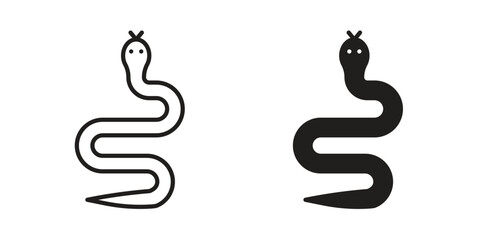 Fototapeta premium Snake icons or logo design isolated sign symbol vector illustration - high quality line style vector