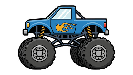 blue monster truck vector graphic.