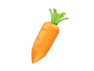 Carrot icon 3d rendering illustration
