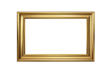 Elegant gold picture frame isolated on transparent background