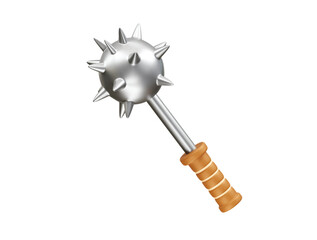 Spiked Medieval Mace icon 3d rendering illustration