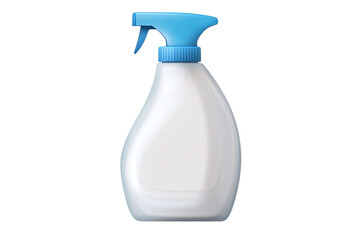 Cleaning spray bottle with blue nozzle isolated on transparent background