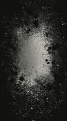 Eerie Crater in Darkness: A monochromatic depiction of an unsettling crater, illuminated with stark contrast against a black expanse. Evoking a sense of desolation and mystery.