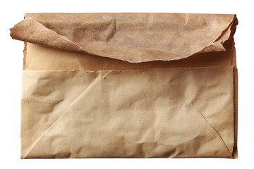 Simple brown paper bag isolated on transparent background