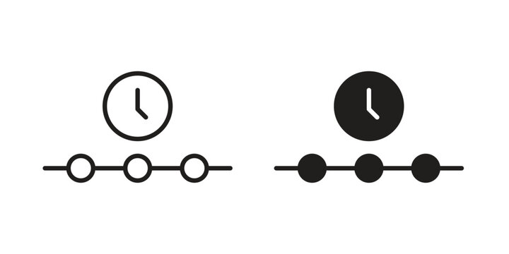Timeline icons or logo design isolated sign symbol vector illustration - high quality line style vector