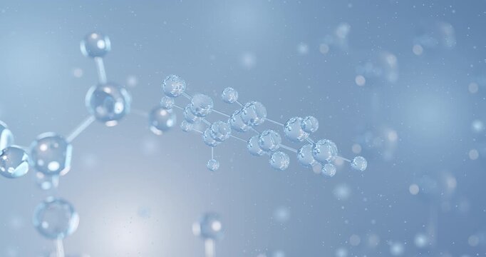 Menadione rotating 3D model of vitamin k analog, seamless looped video
