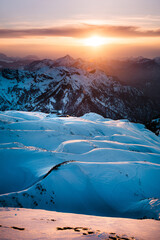 Winter mountain scenery in the Alps at Untersberg, Salzburg Land, Austria