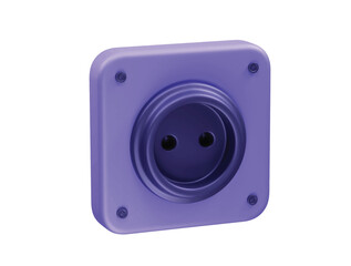Power Socket 3D Render icon illustration