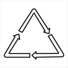 Recycle icon outline vector