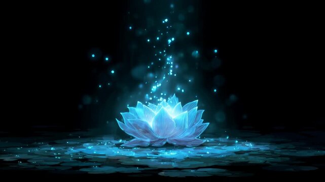 5th fifth chakra vishudda throat chakra lotus emitting light blue energy