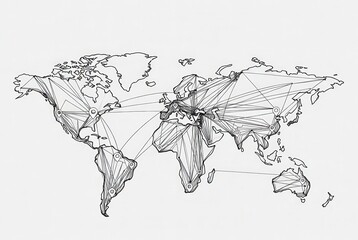 Mapping global supply chain logistics world route map illustration for enhanced understanding