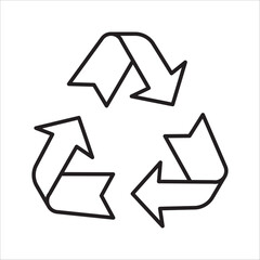 Recycle icon outline vector