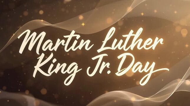 Celebrating Martin Luther King Day with a cinematic shot of elegant typography on a luxurious background