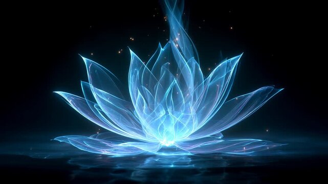 5th fifth chakra vishudda throat chakra lotus emitting light blue energy