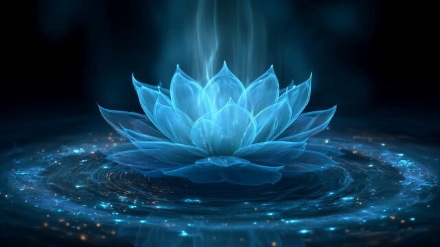 5th fifth chakra vishudda throat chakra lotus emitting light blue energy