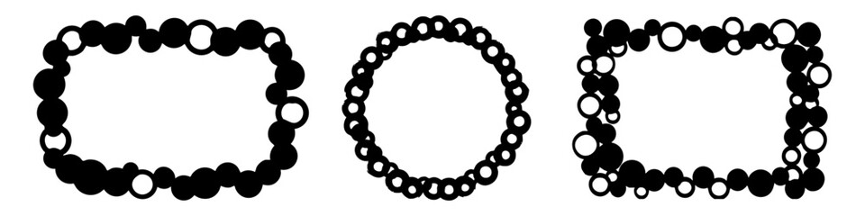 circle stamps frame set. vector