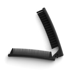 Black plastic pocket folding comb