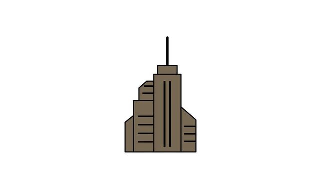 Skyscraper building animation city skyline architecture minimalist design