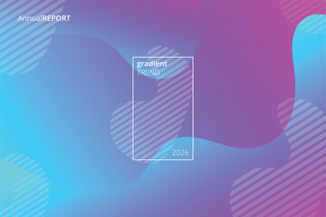 2026, Trendy and modern gradient fluid wave background.