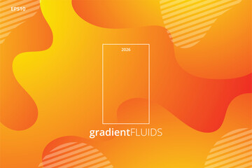 2026, Trendy and modern gradient fluid wave background.