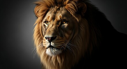 Naklejka premium Majestic Lions Intense Gaze - A Portrait of Power and Focus.