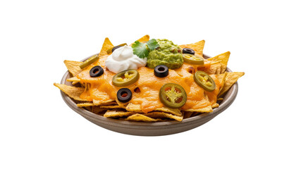 Loaded nachos with cheese and toppings