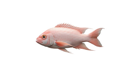 Pink tilapia fish isolated
