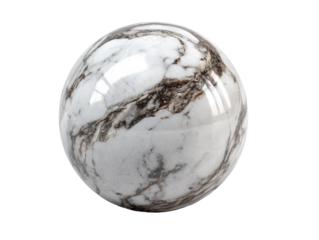 Marble Sphere on Gray Background