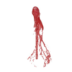Fototapeta premium Fountain red isolated transparent background photo realistic 3d rendering PNG 16 bit with alpha channel 