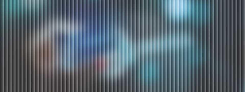 Abstract blue and black vertical striped background with glowing light effects stripes - Powered by Adobe