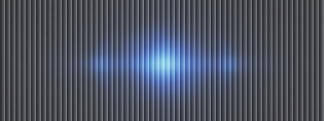 Obraz premium Glowing Blue Light Beam on Dark Vertical Striped Background