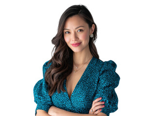 Sophistication and Poise: A poised woman exudes elegance in a stylish attire. The image highlights grace and confidence.