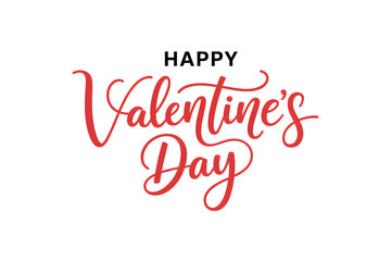 Fototapeta premium A beautiful red valentine s day calligraphy design with the word happy