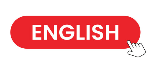 English Language Learning Concept with Red Button, Language Education, Study English, Online Learning, E-Learning, Interactive Lesson,